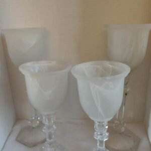 GLASS GOBLET CANDLE  HOLDERS