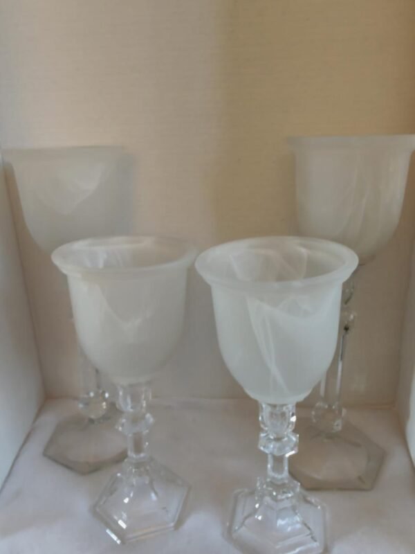 GLASS GOBLET CANDLE  HOLDERS