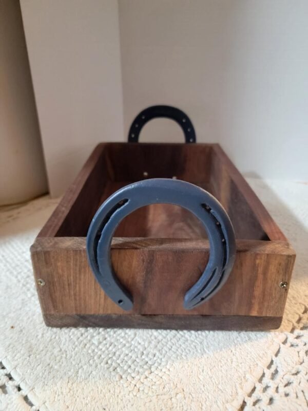 SOLID WALNUT TRAY/HORSESHOE HANDLES