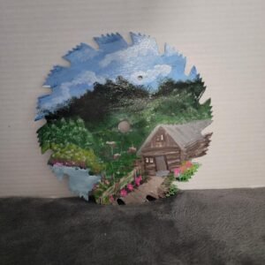 9" HANDPAINTED CIRCULAR SAW BLADE