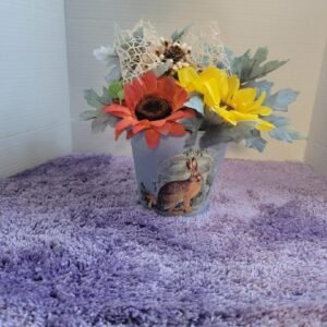 TIN BUCKET WITH FALL FLORAL