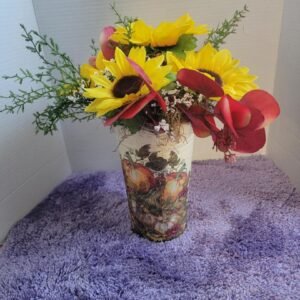 TIN BUCKET WITH FALL FLORAL