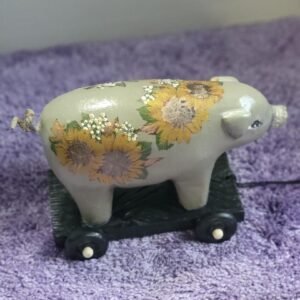 PAINTED WOOD PIG