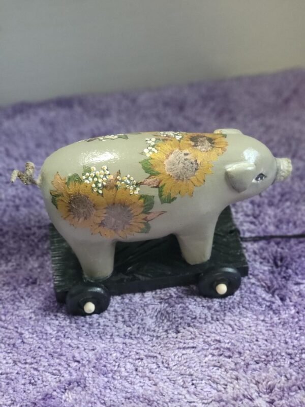 PAINTED WOOD PIG